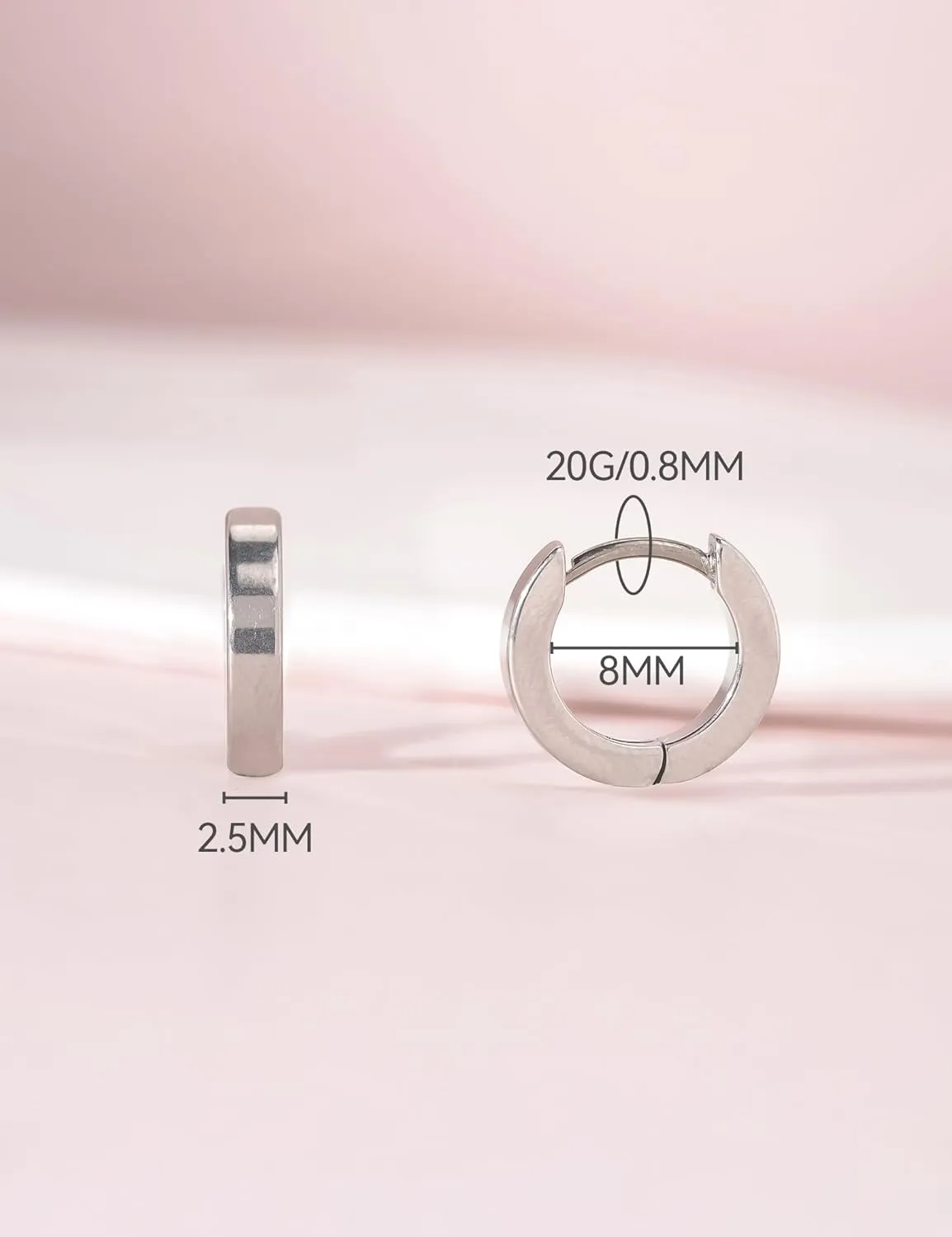 Limerencia G23 Pure Titanium Hypoallergenic Huggie Hoop Earrings for Women Sensitive Ears