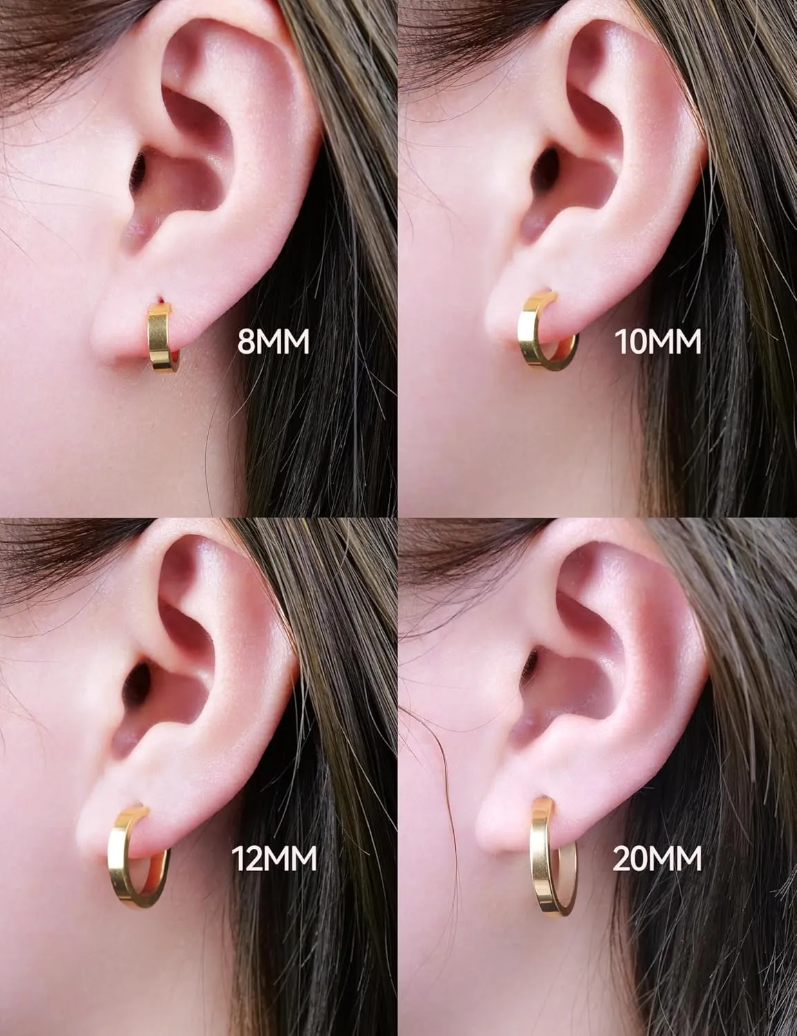 Limerencia G23 Pure Titanium Hypoallergenic Huggie Hoop Earrings for Women Sensitive Ears