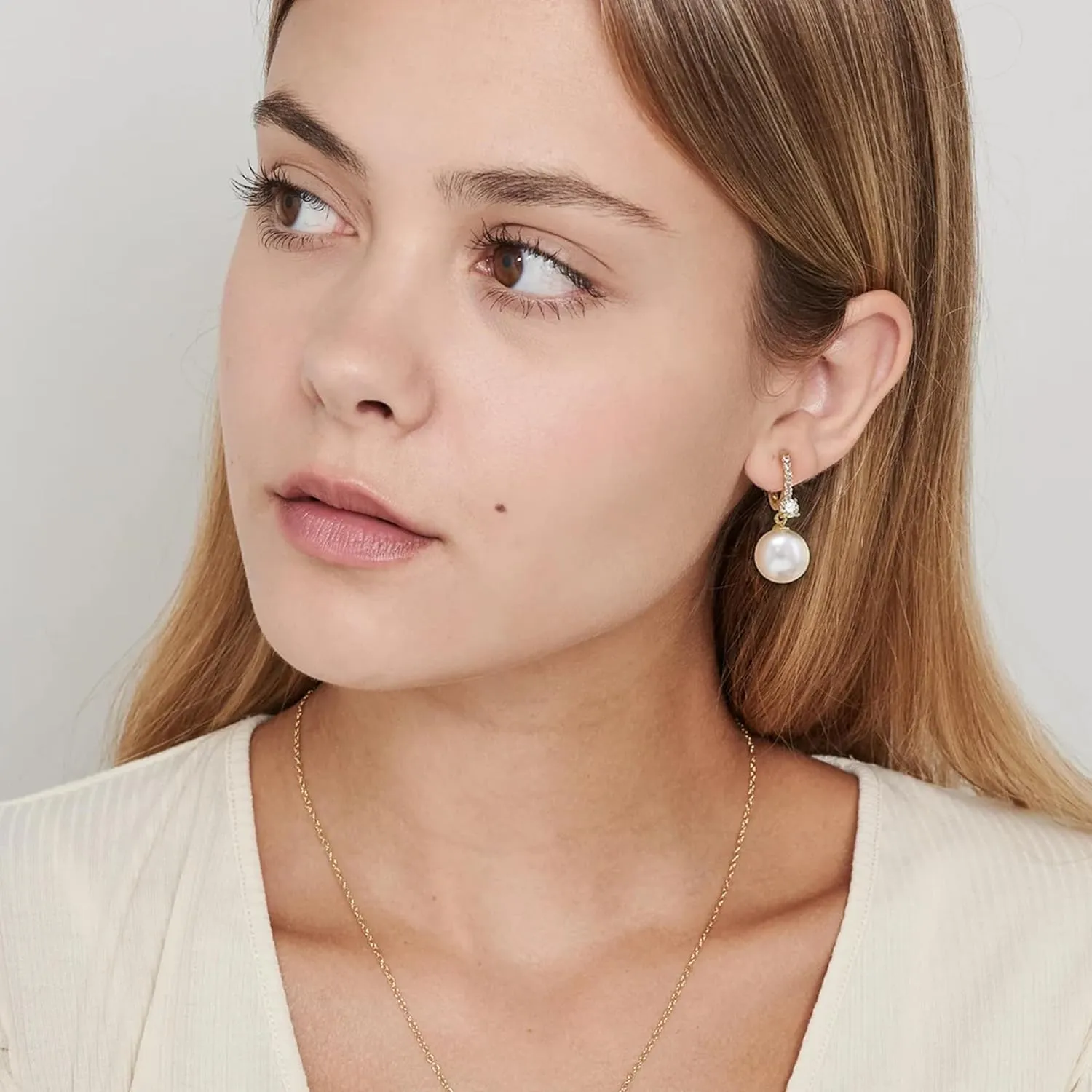 Long Pearl Earrings for Women 925 sterling silver Pearl Dangle Earrings Hypoallergenic Elegant Wedding Pearl Tassel Earrings for Bridal Christmas Gift