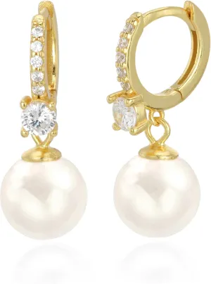 Long Pearl Earrings for Women 925 sterling silver Pearl Dangle Earrings Hypoallergenic Elegant Wedding Pearl Tassel Earrings for Bridal Christmas Gift
