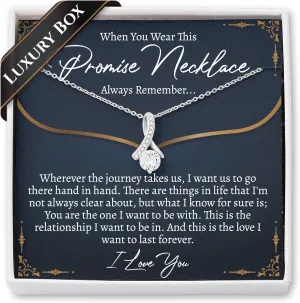 Love You This Much Promise 14k White Gold Necklace | Romantic Birthday Gift | Promise Necklace | Best for Girlfriend