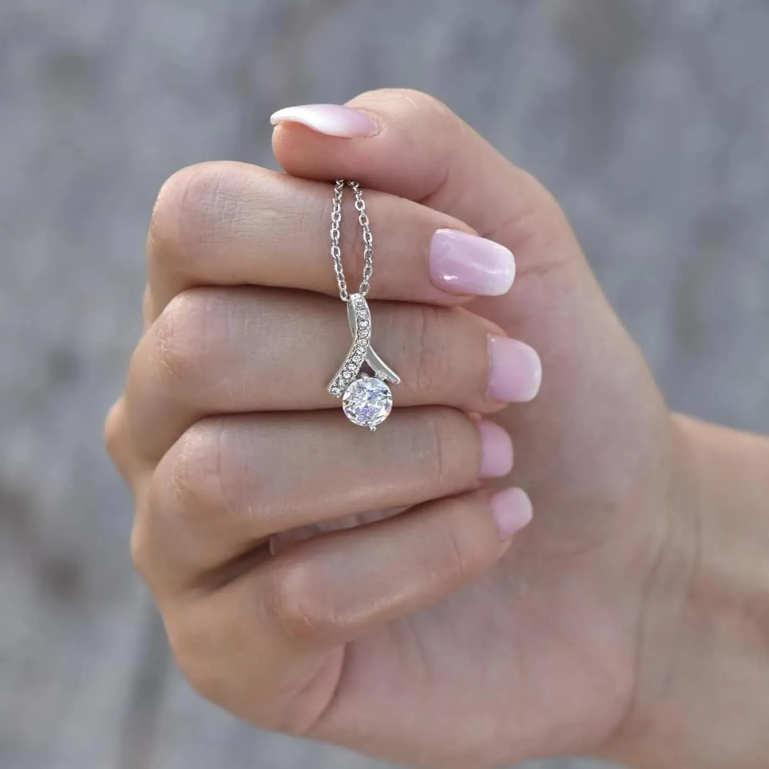 Love You This Much Promise 14k White Gold Necklace | Romantic Birthday Gift | Promise Necklace | Best for Girlfriend