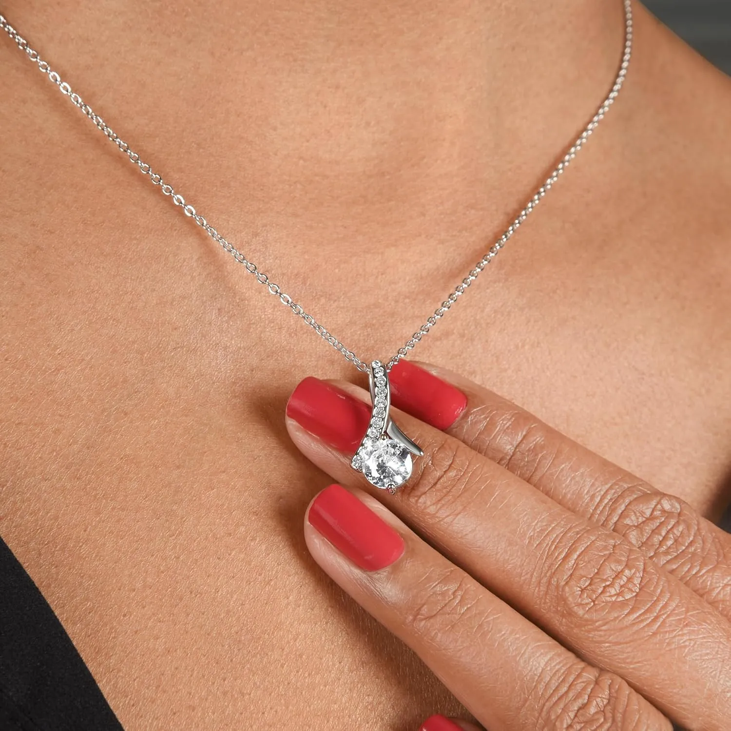 Love You This Much Promise 14k White Gold Necklace | Romantic Birthday Gift | Promise Necklace | Best for Girlfriend
