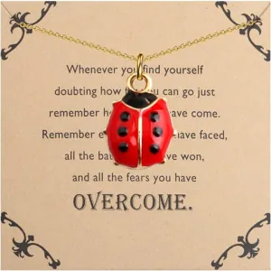 Lywjyb Birdgot Ladybug Necklace Cute Ladybug Gift Ladybird Pendant Good Luck Ladybug Gift for Women