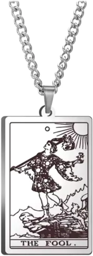 Mall of Style Tarot Card Necklace for Women - Tarot Necklace for Men - Hip Hop Jewelry - Bikers Jewelry