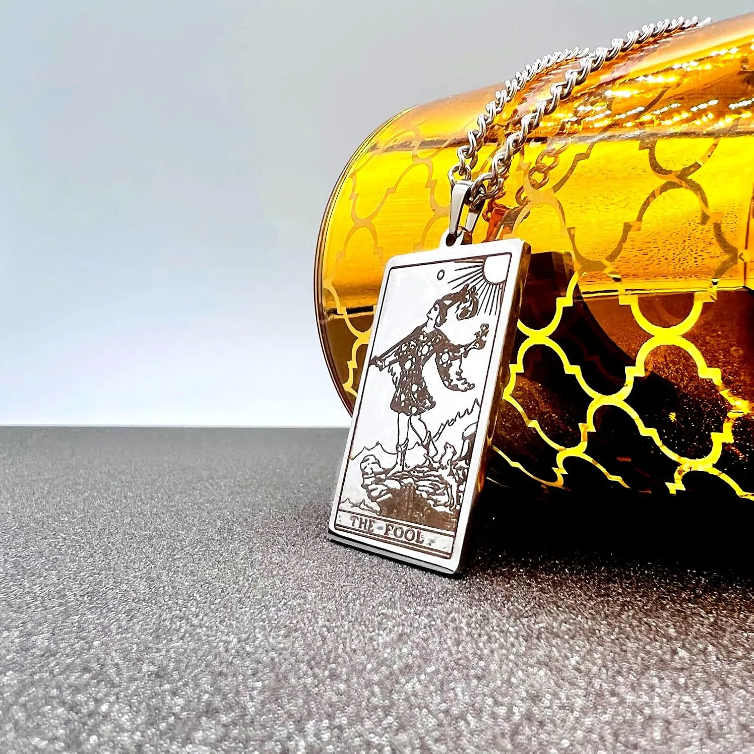 Mall of Style Tarot Card Necklace for Women - Tarot Necklace for Men - Hip Hop Jewelry - Bikers Jewelry