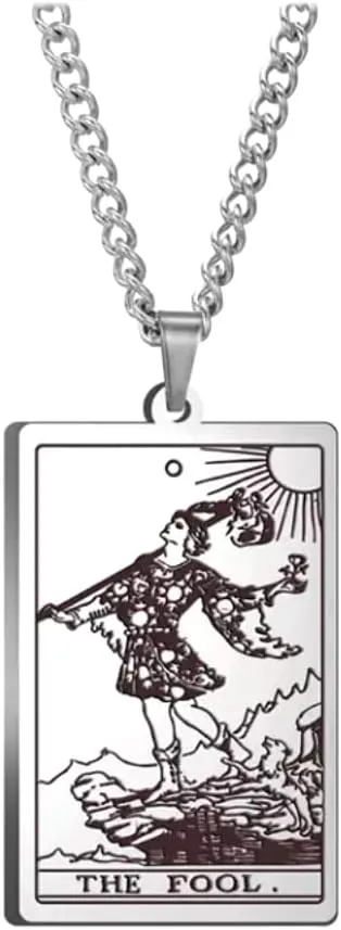 Mall of Style Tarot Card Necklace for Women - Tarot Necklace for Men - Hip Hop Jewelry - Bikers Jewelry