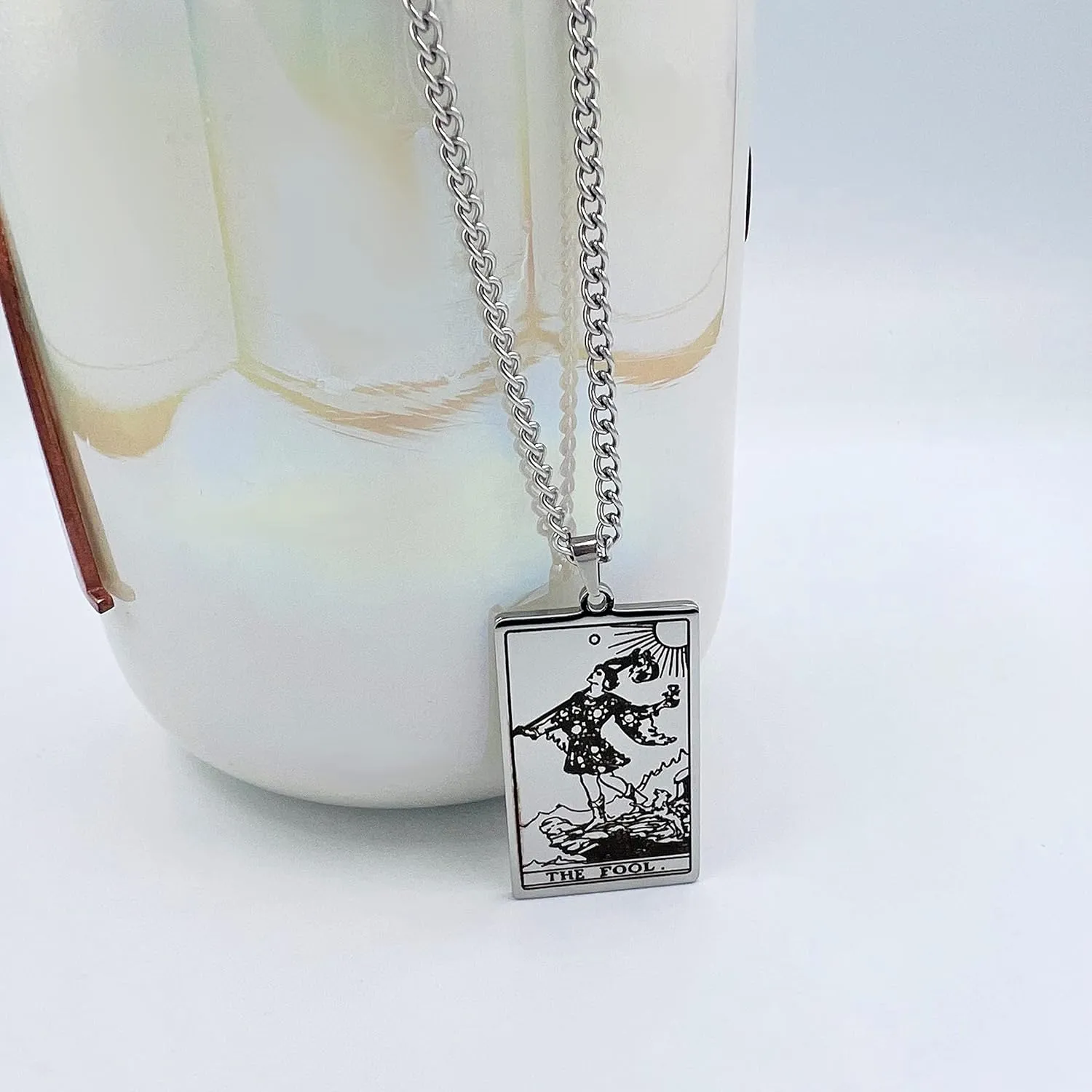 Mall of Style Tarot Card Necklace for Women - Tarot Necklace for Men - Hip Hop Jewelry - Bikers Jewelry