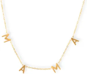 MAMA Adjustable letter necklace for Mom, Gift for women, Gift For Mother's Day, Christmas, Birthday, Stainless steel with 18k gold plating Jewelry For Her, Present For First Love Of Your Life