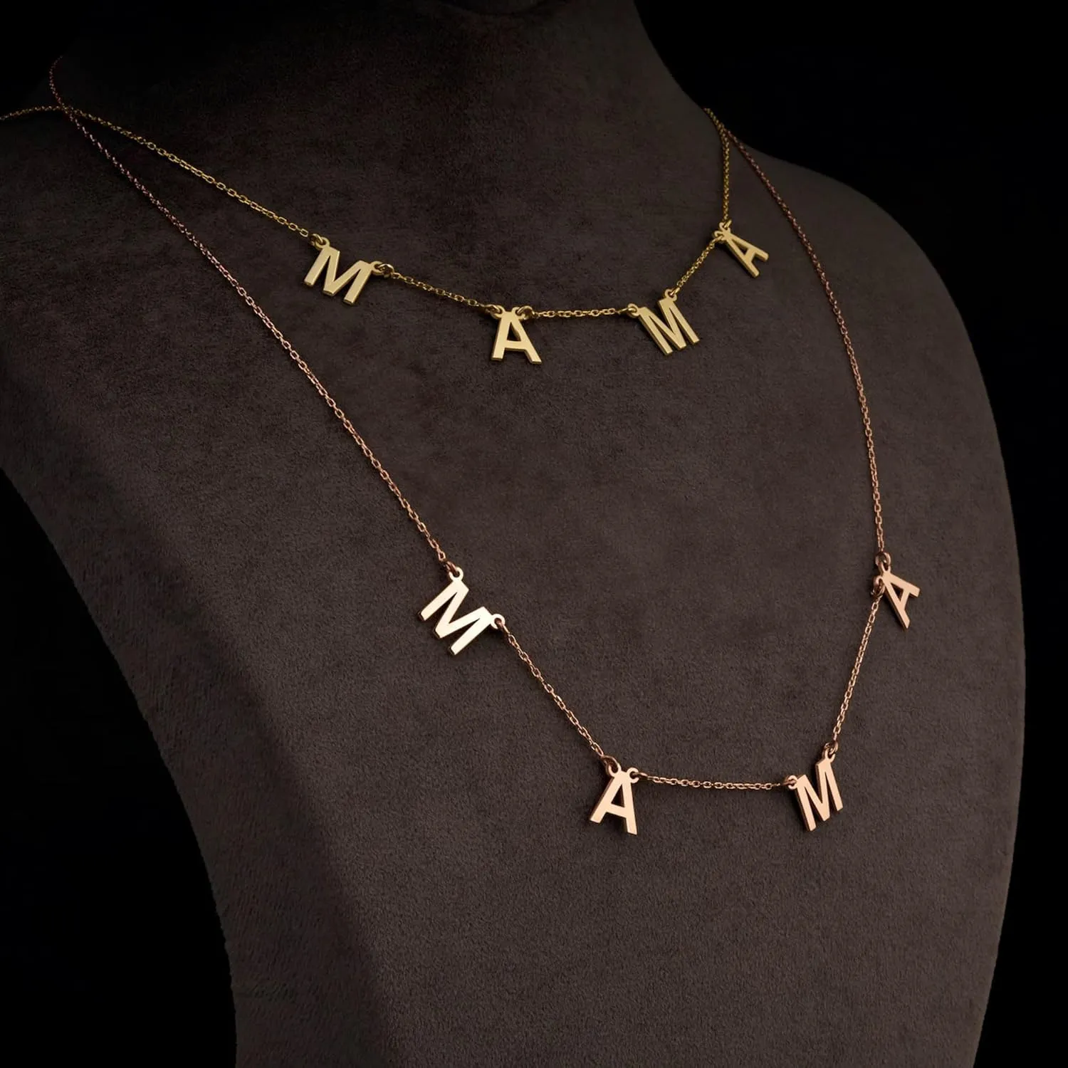MAMA Adjustable letter necklace for Mom, Gift for women, Gift For Mother's Day, Christmas, Birthday, Stainless steel with 18k gold plating Jewelry For Her, Present For First Love Of Your Life