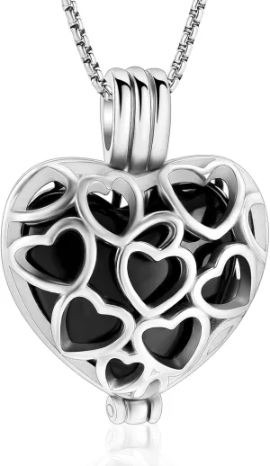 Memorial Cremation Jewelry Eternal Heart Cremation Locket Necklace With Mini Urn Jewelry For Ashes Of Loved Ones Keepsale Pendant