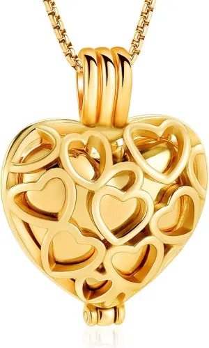 Memorial Cremation Jewelry Eternal Heart Cremation Locket Necklace With Mini Urn Jewelry For Ashes Of Loved Ones Keepsale Pendant