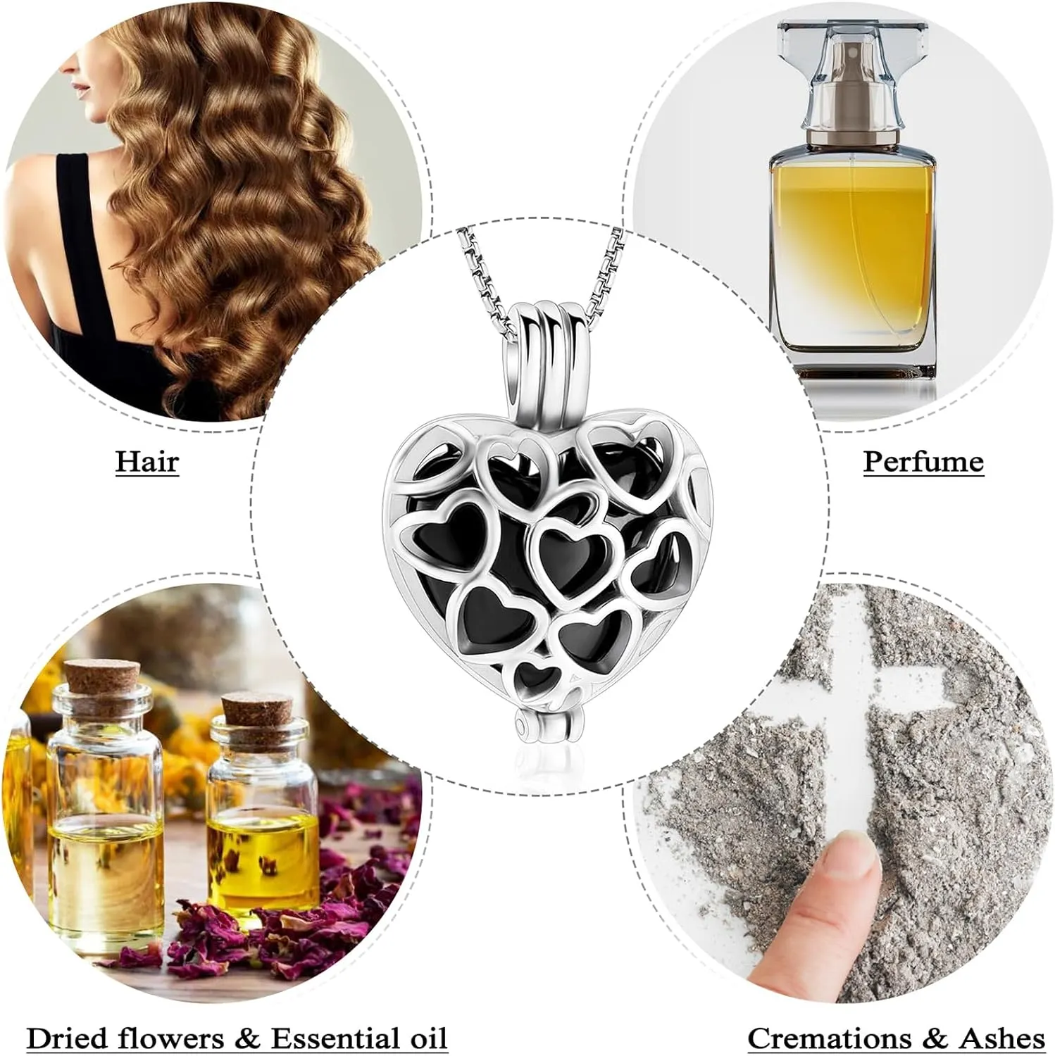 Memorial Cremation Jewelry Eternal Heart Cremation Locket Necklace With Mini Urn Jewelry For Ashes Of Loved Ones Keepsale Pendant