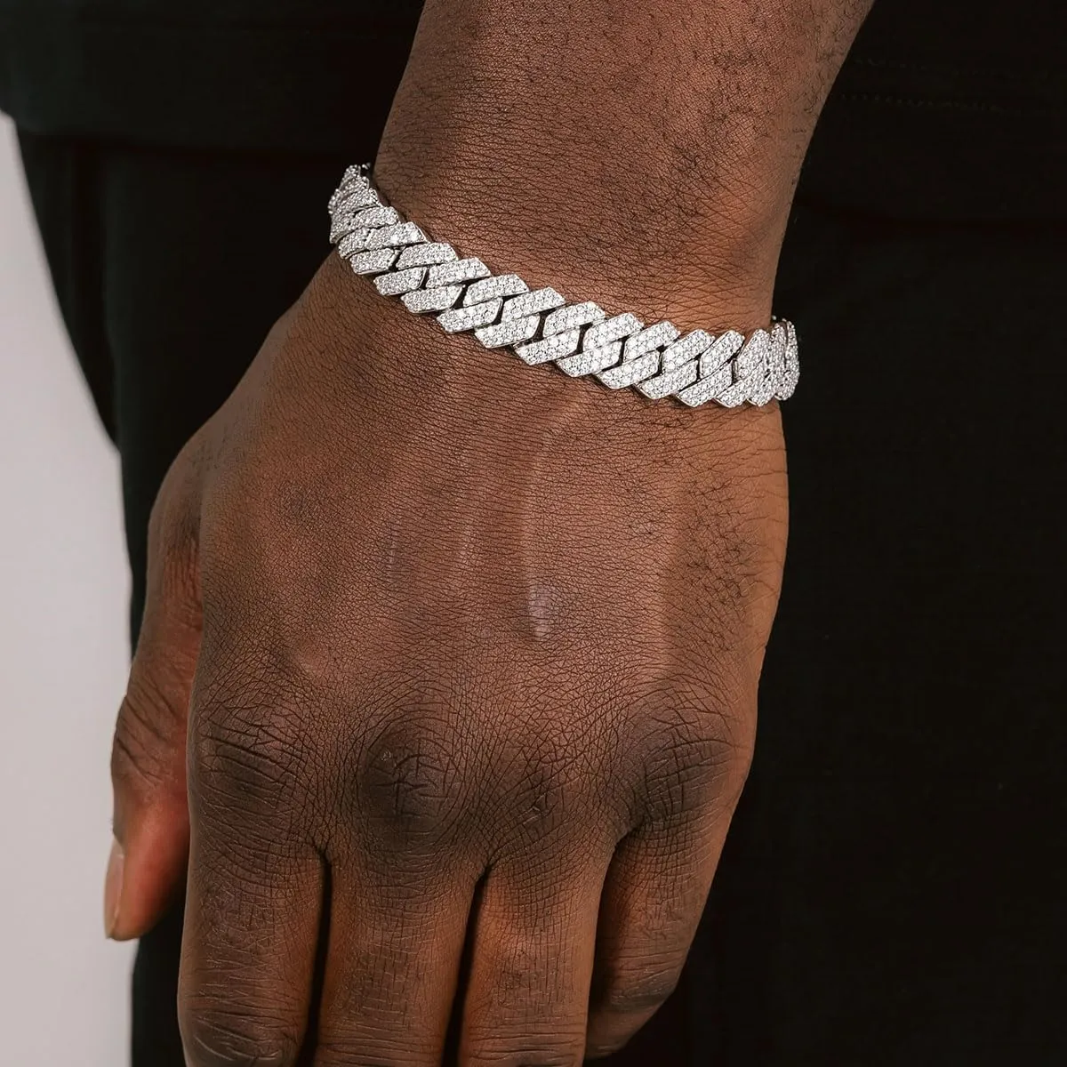 Mens Silver Gold Cuban Link Chain for Men Women Diamond Necklace Chain Iced Out Chain Miami Cuban Link Bracelet Men Hip Hop Jewelry for Men and Women Jewelry Gift