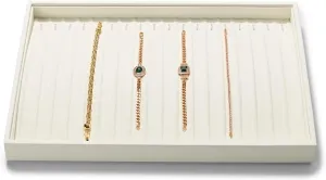 Microfiber Necklace Bracelet Tray Jewelry Tray Necklace Bracelet Holder Organizer (Beige)