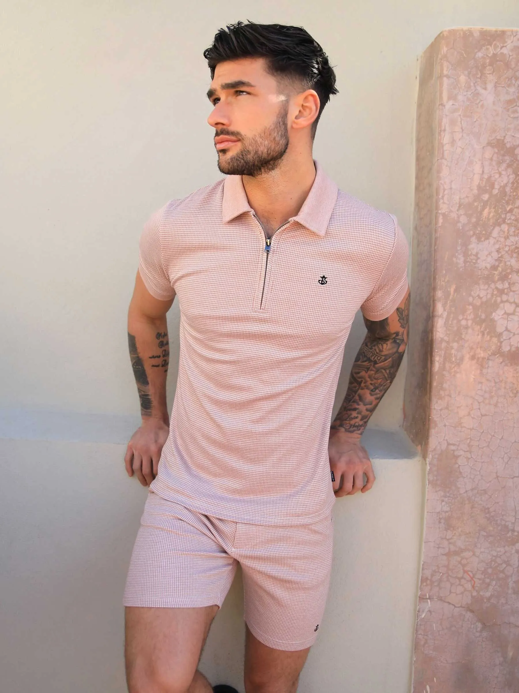 Midar Check Polo Shirt - Pink