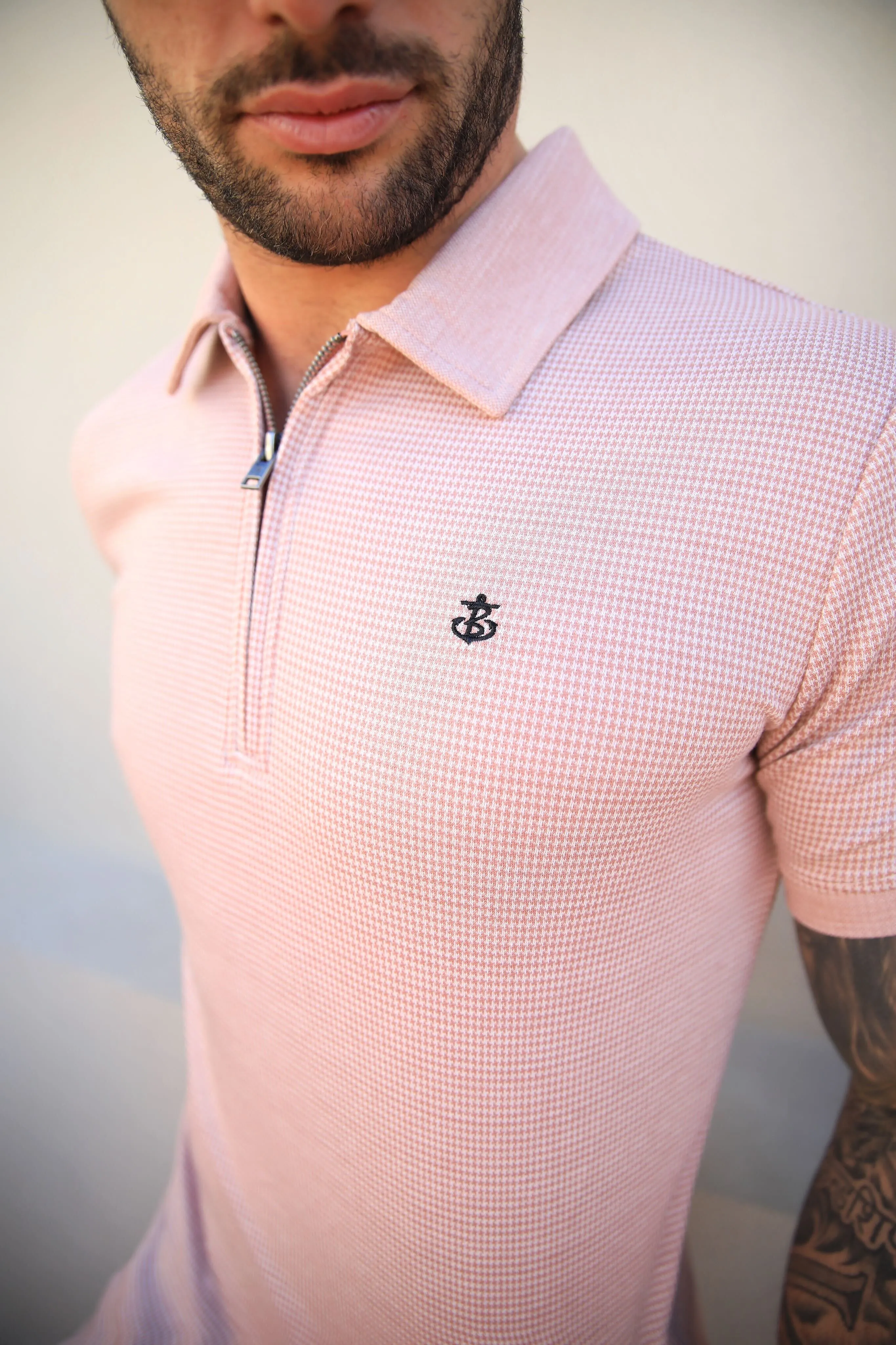 Midar Check Polo Shirt - Pink