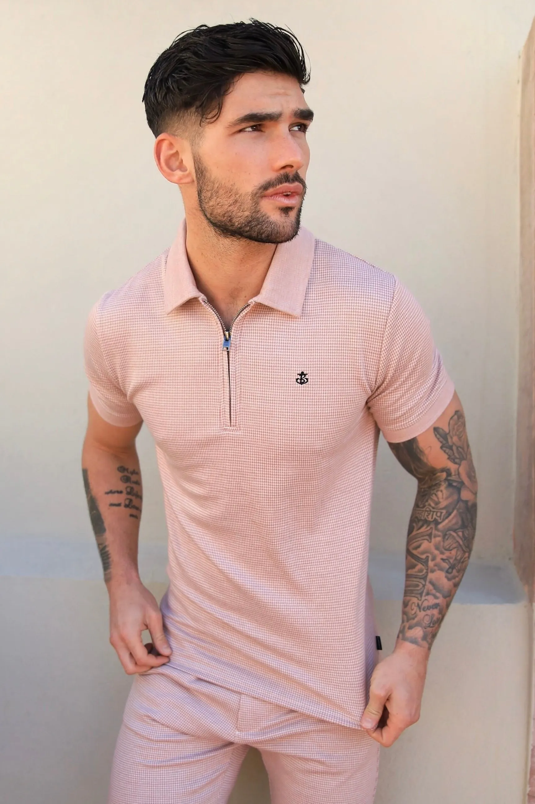 Midar Check Polo Shirt - Pink