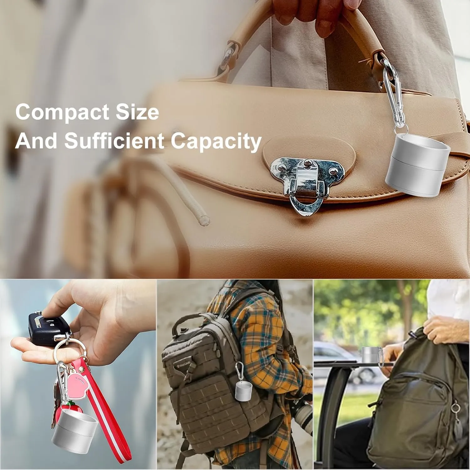 Mini Travel Ring Holder Keychain, Portable Jewelry Holder Keychain with Protective Sponge, Small Necklace Earrings Case for Gym Sports Bag Purse