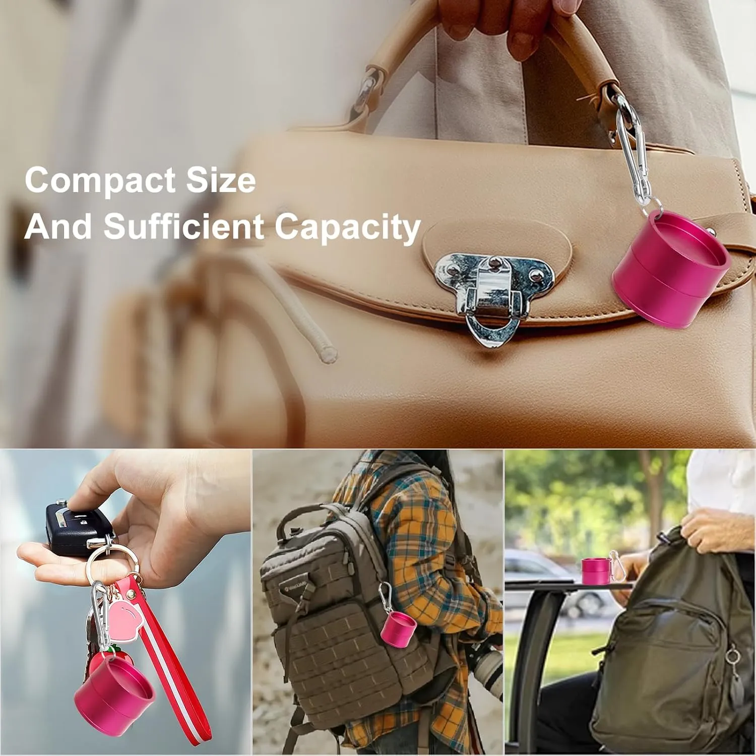 Mini Travel Ring Holder Keychain, Portable Jewelry Holder Keychain with Protective Sponge, Small Necklace Earrings Case for Gym Sports Bag Purse