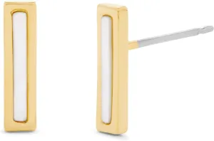 Minimalist Gold Mother of Pearl Stud Bar Earrings - Gifts for Mom