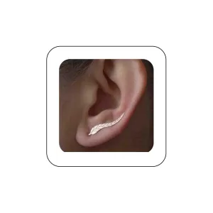 Minimalist Leaf Ear Climber Earrings Gold Leaf Stud Earrings Leaf Ear Crawlers Earrings Tiny Leaf Ear Wrap Earrings Jewelry for Women (Gold)