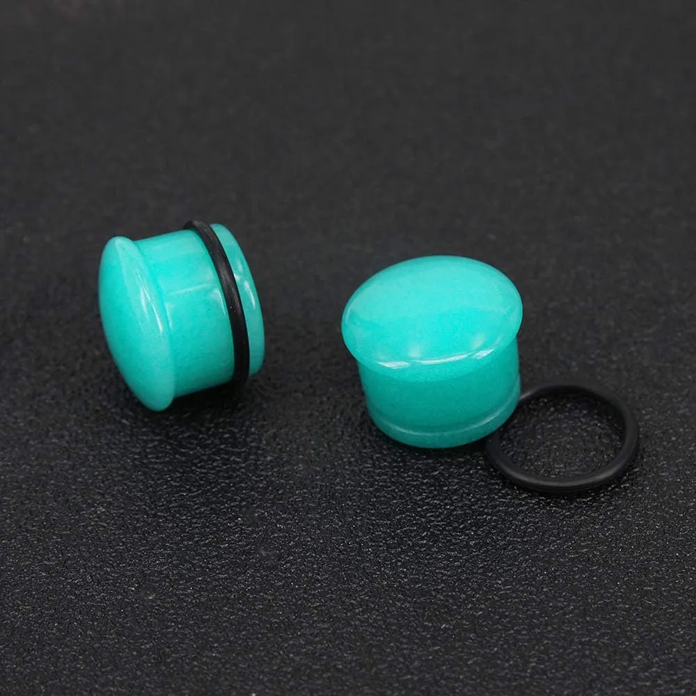Mozambique Amazonite Natural Stone Ear Plug Ear Gauge Noble Temperament Single Flare Ear Expander Tunnel
