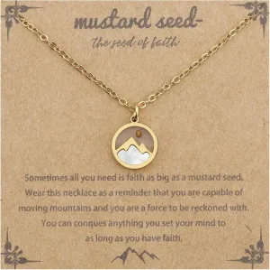 Mustard Seed Necklace for Women Stainless Steel Mustard Seed Necklace Inspirational Christian Religious Jewelry