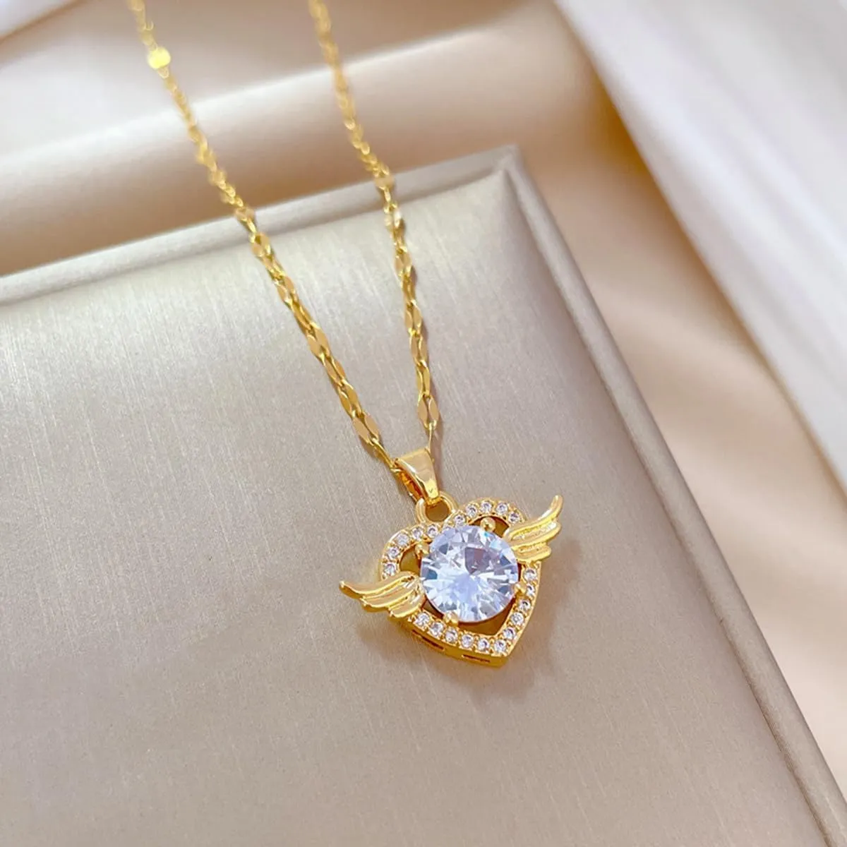 Necklace and Earring Sets for Women 14K Gold Plated Dainty Pearl Geometric Heart Rose Flower Rhinestone Charms Choker Earrings Statement Bridal Wedding Jewelry Set