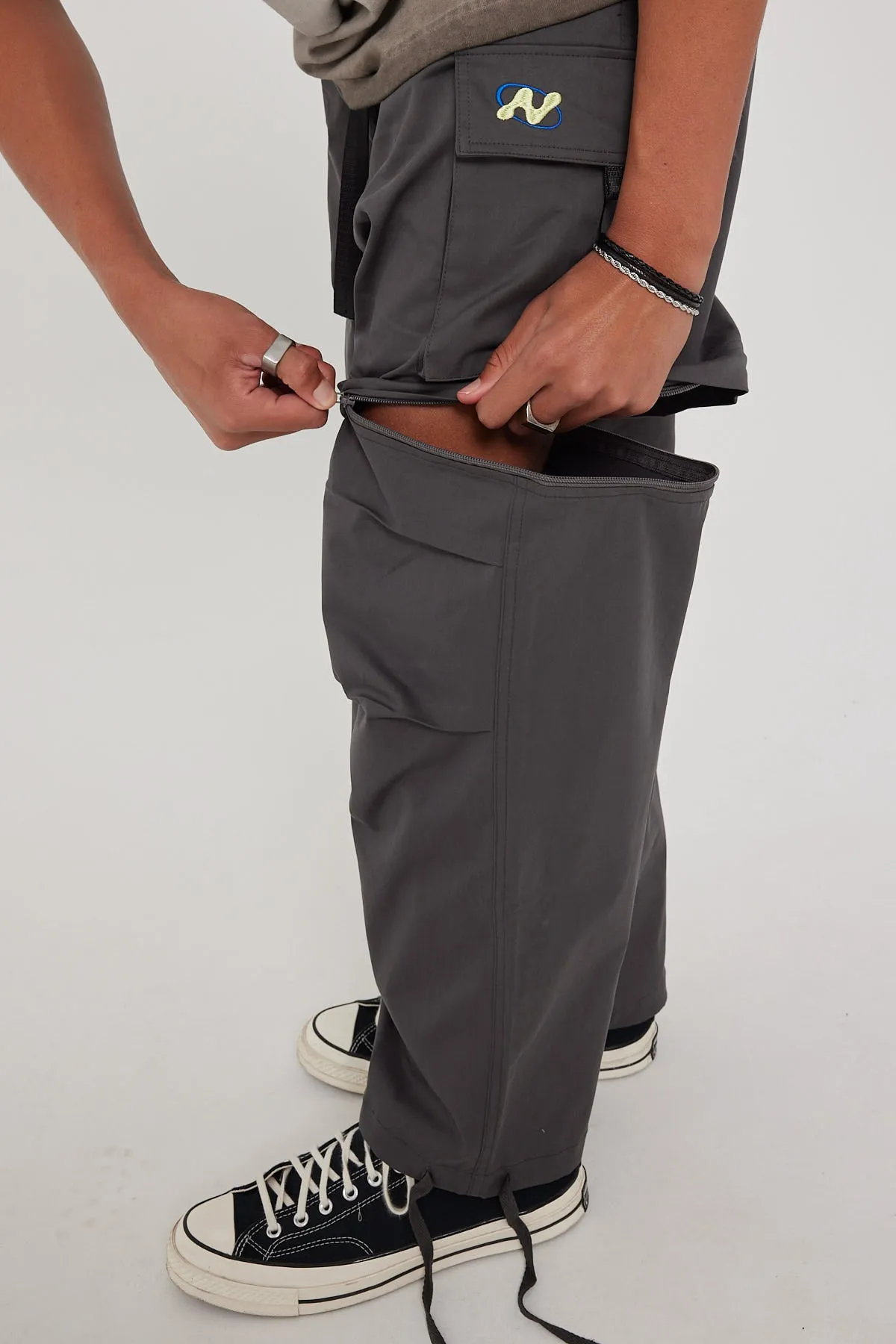 Neovision Zip Off Parachute Cargo Pant Charcoal