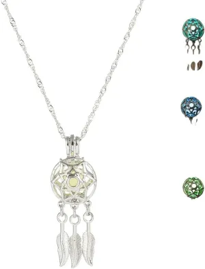 New 2026 Unisex Stainles Stell Hollow Luminescent Necklaces For Women Glow In The Dark Dream Catcher Pendant Statement Choker Fashion Jewelry Trendy Accessories Creative Gift For Women And Men