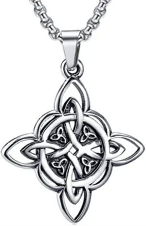 NIGHTCRUZ Witches Knot Necklace, Celtic Knot Pendant with Triquetra Trinity