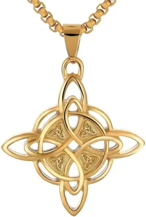 NIGHTCRUZ Witches Knot Necklace, Celtic Knot Pendant with Triquetra Trinity