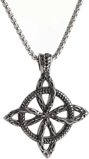 NIGHTCRUZ Witches Knot Necklace, Stainless Steel Pendant with Witch Knot, Celtic Jewelry for Women