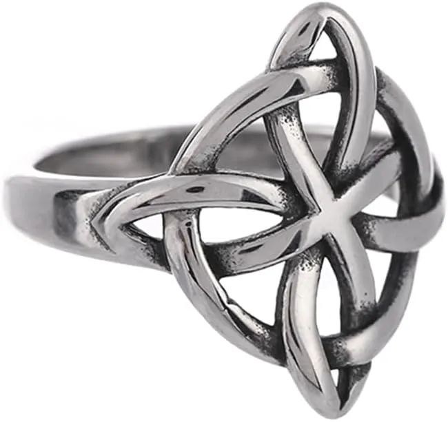 NIGHTCRUZ Witches Knot Ring, Stainless Steel Rings with Witch Knot, Celtic Jewelry for Women