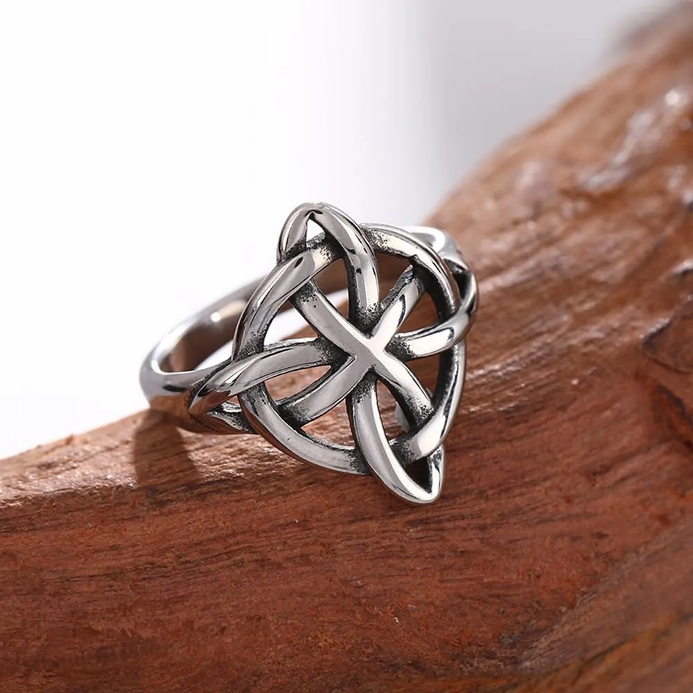 NIGHTCRUZ Witches Knot Ring, Stainless Steel Rings with Witch Knot, Celtic Jewelry for Women