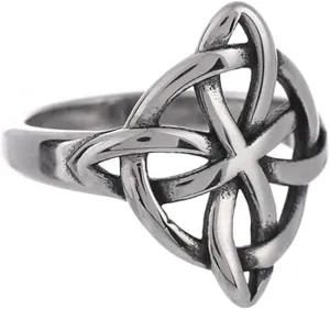 NIGHTCRUZ Witches Knot Ring, Stainless Steel Rings with Witch Knot, Celtic Jewelry for Women