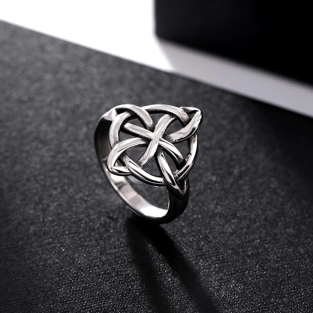 NIGHTCRUZ Witches Knot Ring, Stainless Steel Rings with Witch Knot, Celtic Jewelry for Women