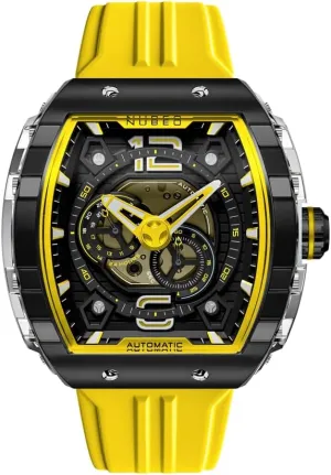 Nubeo Men's 49mm Magellan 24h Automatic Watch with Rubber Strap NB-6087