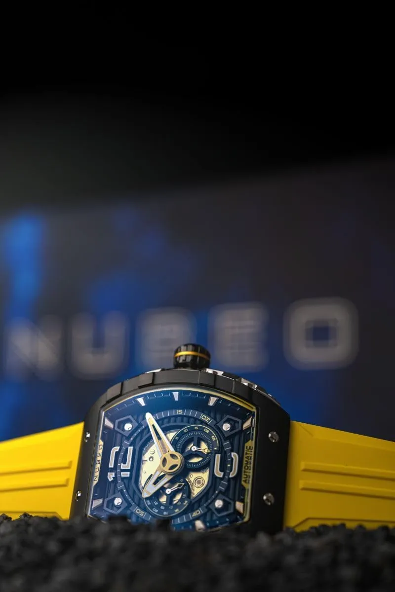 Nubeo Men's 49mm Magellan 24h Automatic Watch with Rubber Strap NB-6087