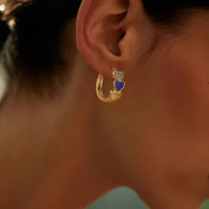 Orange Small Heart Heart Earrings Punk Retro Gold Minimalist Cartilage Heart Round Hold Hoop Clip Earrings Cute statement earrings Fashion low allergy jewelry gift for women girls