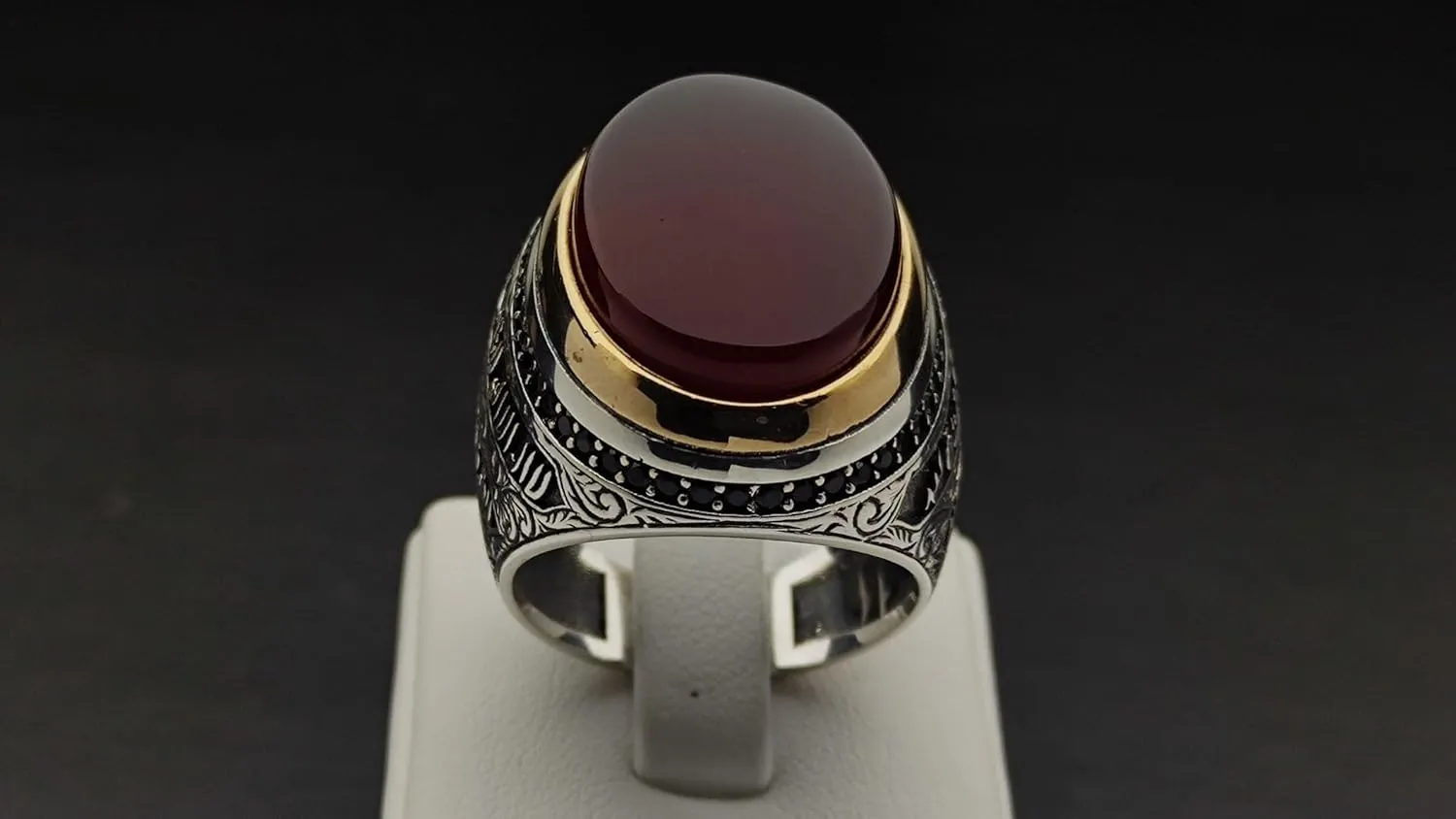 Original Yemeni Aqeeq Agate Stone Men Ring, Best Jewelry Gift, Handmade Men Ring, 925 Sterling Silver Ring, Hand Carved Men's Ring, Gift for him
