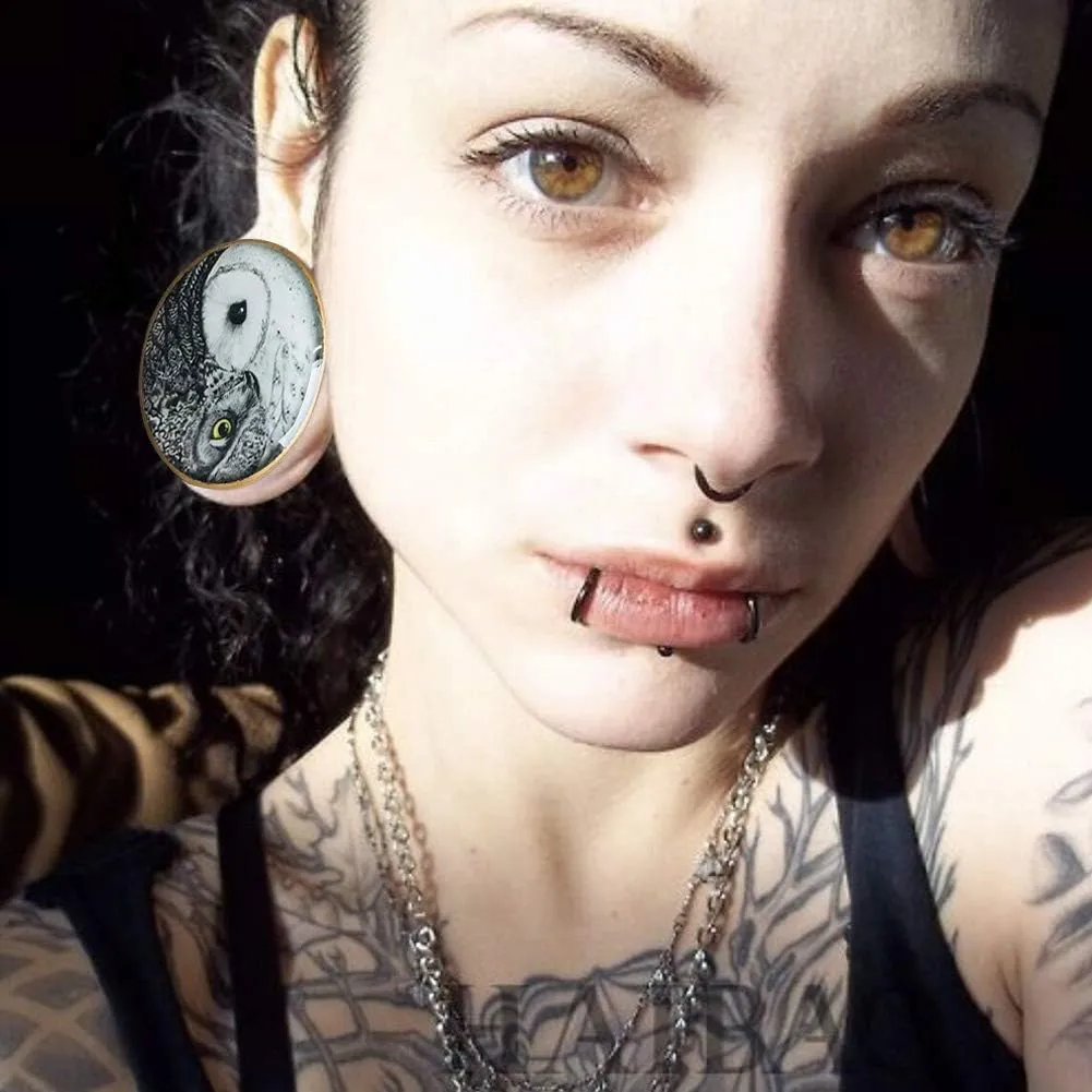 Owl Wood Ear Gauges Plugs And Tunnels 8mm-25m Ear Stretcher Expander Saddle Plug Piercing Jewelry