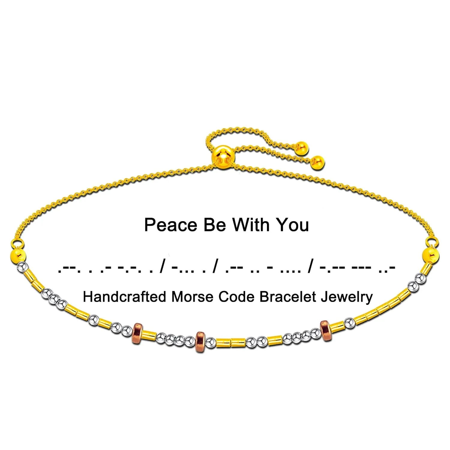 Peace Be With You Morse Code Bracelet  925 Sterling Silver Beaded Christian Jewelry for Women, Inspirational Faith Gift, Long Distance Friendship Bracelet