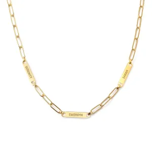 Personalized Gold Name Necklace, 3 Name Necklace, Kids Name Necklace for Mom, Mom Necklace, Jewelry Gift for Mom