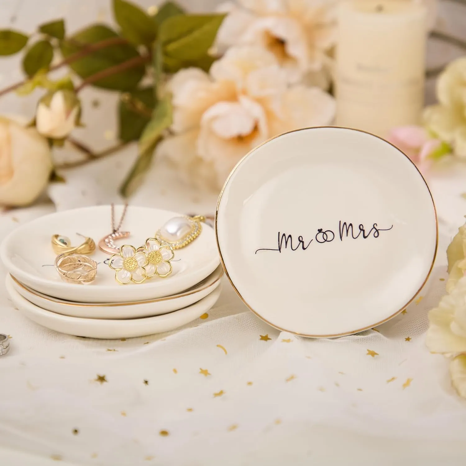 Personalized Mr & Mrs Jewelry Dish Ring Gift Ceramic Jewelry Plate Ring Dish Ceramic Jewelry Tray Engagement Ring Tray Wedding Ring Holder Trinket Dish