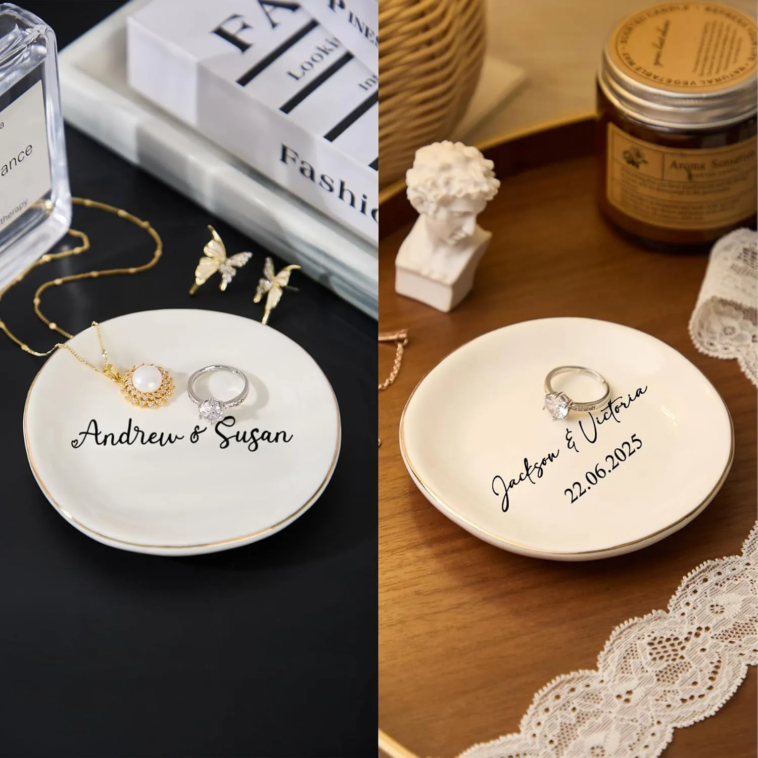 Personalized Mr & Mrs Jewelry Dish Ring Gift Ceramic Jewelry Plate Ring Dish Ceramic Jewelry Tray Engagement Ring Tray Wedding Ring Holder Trinket Dish