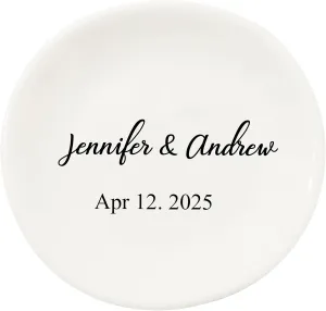 Personalized Mr & Mrs Jewelry Dish Ring Gift Circle Ceramic Jewelry Plate Ring Dish Ceramic Jewelry Tray Engagement Ring Tray Wedding Ring Holder Trinket Dish