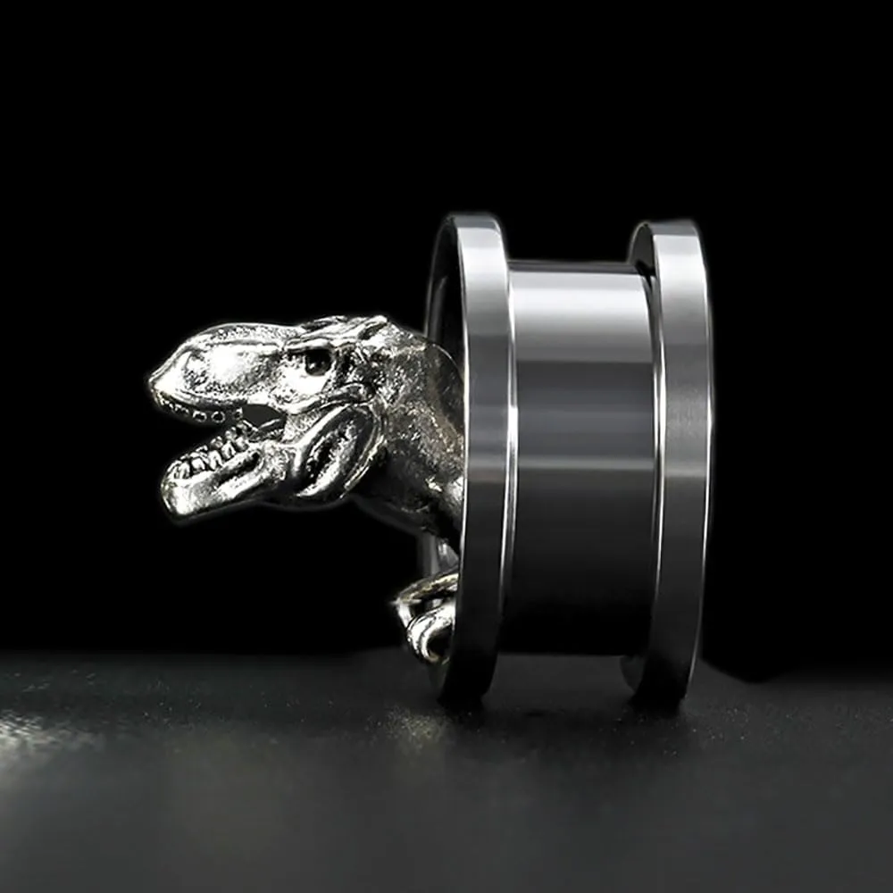 Plugs For Ears,Ear Tunnels1 Pair Dinosaur Ear Plugs Tunnels Vintage Stainless Steel Ear Gauges Expander Body Piercing