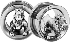 Plugs For Ears,Ear Tunnels1 Pair Dinosaur Ear Plugs Tunnels Vintage Stainless Steel Ear Gauges Expander Body Piercing
